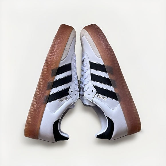 Size 8.5w - Adidas Originals Sambae W Cloud White Metallic Gold Women's JI1349 - Picture 5 of 10